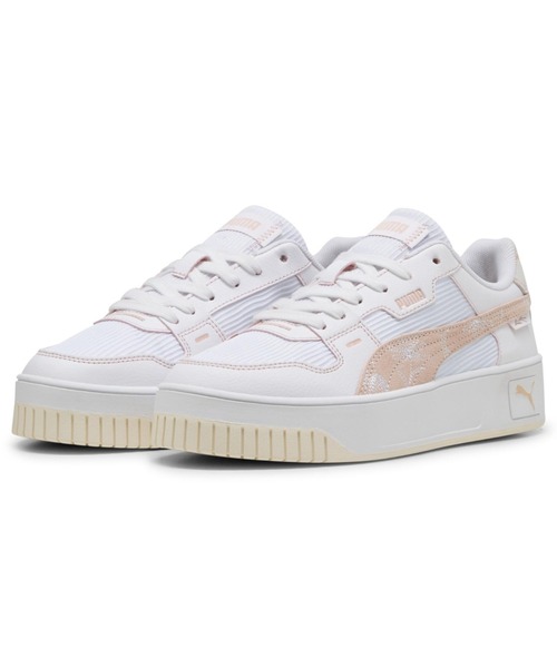 PUMA（プーマ）の「【別注】プーマ PUMA キャリーナ ストリート LUX クラフテッド フラワーズ 限定コラボ（スニーカー・レディース・ホワイト×ピンク・23.0cm/23.5cm/24.0cm/24.5cm/25.0cm/25.5cm/26.0cm）」の5枚目の写真