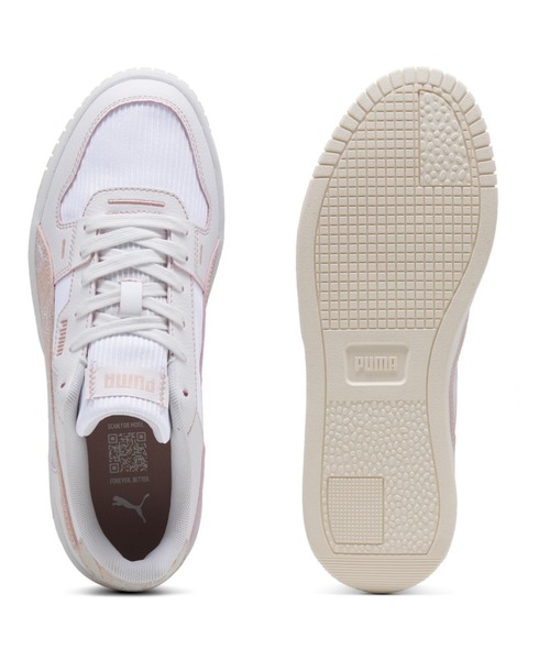 PUMA（プーマ）の「【別注】プーマ PUMA キャリーナ ストリート LUX クラフテッド フラワーズ 限定コラボ（スニーカー・レディース・ホワイト×ピンク・23.0cm/23.5cm/24.0cm/24.5cm/25.0cm/25.5cm/26.0cm）」の4枚目の写真