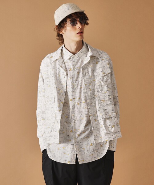 40ｃｔ＆525（フォーティーカラッツアンドゴーニーゴ）の「多ポケット シャツブルゾン（ブルゾン・メンズ・ホワイト系1/ブラック系・02/03/04/01）」の2枚目の写真