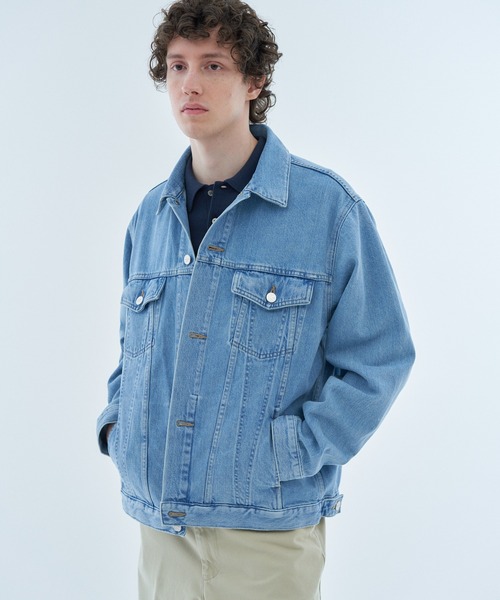 AUTHEN（オーセン）の「ESTNATION / AUTHEN ルーズフィット デニムジャケット（デニムジャケット・メンズ・ライトブルー/ブラック・MEDIUM/LARGE）」の2枚目の写真