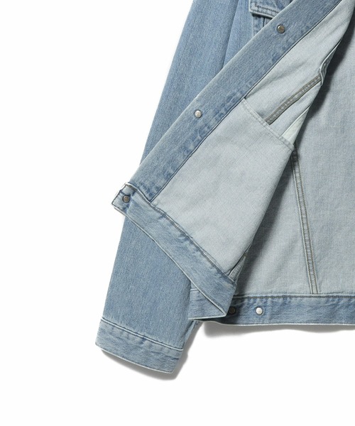 AUTHEN（オーセン）の「ESTNATION / AUTHEN ルーズフィット デニムジャケット（デニムジャケット・メンズ・ライトブルー/ブラック・MEDIUM/LARGE）」の5枚目の写真