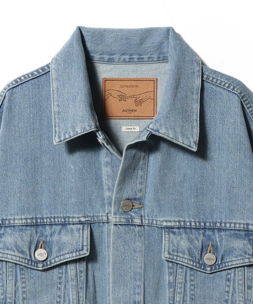 AUTHEN（オーセン）の「ESTNATION / AUTHEN ルーズフィット デニムジャケット（デニムジャケット・メンズ・ライトブルー/ブラック・MEDIUM/LARGE）」の4枚目の写真