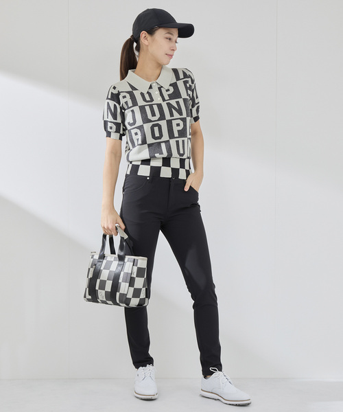 JUN&ROPE'（ジュンアンドロペ）の「ロゴジャカード半袖ニット（ニット/セーター・レディース・ブラック/サックスブルー/イエロー・L/M/S）」の6枚目の写真