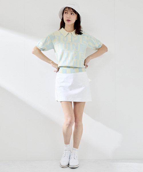 JUN&ROPE'（ジュンアンドロペ）の「ロゴジャカード半袖ニット（ニット/セーター・レディース・ブラック/サックスブルー/イエロー・L/M/S）」の11枚目の写真