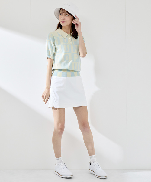 JUN&ROPE'（ジュンアンドロペ）の「ロゴジャカード半袖ニット（ニット/セーター・レディース・ブラック/サックスブルー/イエロー・L/M/S）」の12枚目の写真