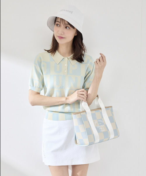 JUN&ROPE'（ジュンアンドロペ）の「ロゴジャカード半袖ニット（ニット/セーター・レディース・ブラック/サックスブルー/イエロー・L/M/S）」の17枚目の写真