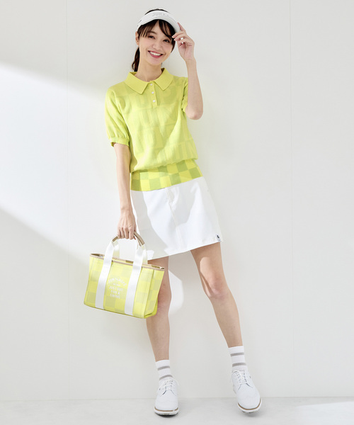 JUN&ROPE'（ジュンアンドロペ）の「ロゴジャカード半袖ニット（ニット/セーター・レディース・ブラック/サックスブルー/イエロー・L/M/S）」の21枚目の写真