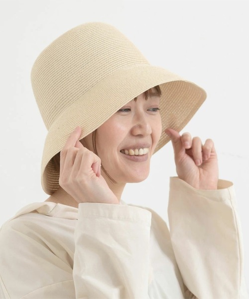 【値下】【新品】ユナイテッドアローズ　オフホワイト　広つば麦わら帽子 UNITED ARROWS green label relaxing｜【別注】<NEW ERA