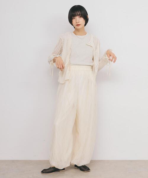 KBF（ケイビーエフ）の「パッチワークメッシュカーディガン（Tシャツ/カットソー・レディース・アイボリー/ブラック・ONE）」の7枚目の写真