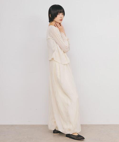 KBF（ケイビーエフ）の「パッチワークメッシュカーディガン（Tシャツ/カットソー・レディース・アイボリー/ブラック・ONE）」の6枚目の写真