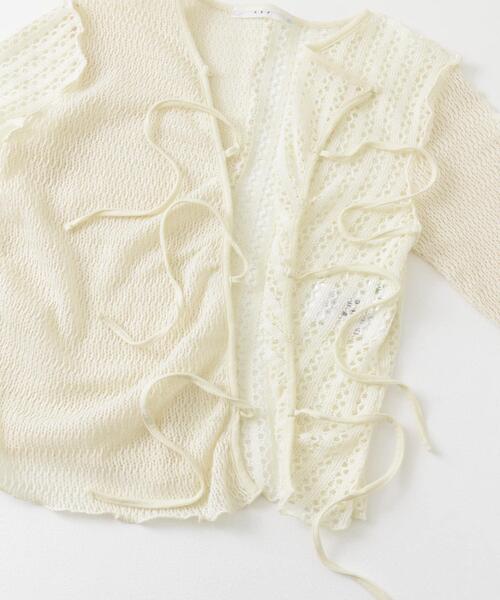 KBF（ケイビーエフ）の「パッチワークメッシュカーディガン（Tシャツ/カットソー・レディース・アイボリー/ブラック・ONE）」の19枚目の写真