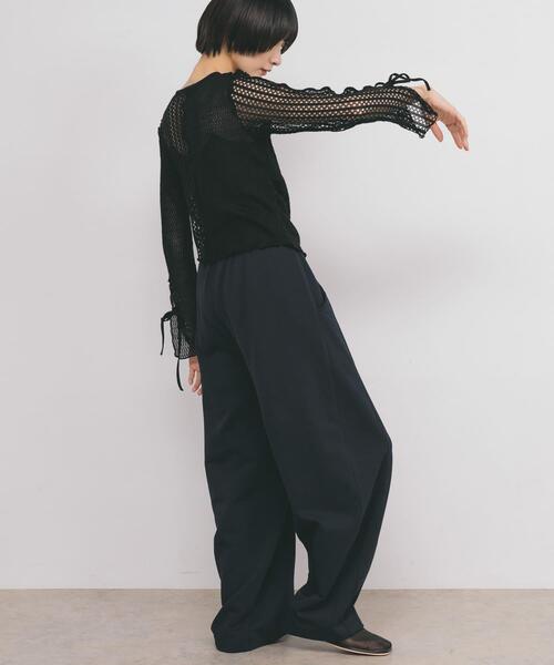 KBF（ケイビーエフ）の「パッチワークメッシュカーディガン（Tシャツ/カットソー・レディース・アイボリー/ブラック・ONE）」の13枚目の写真