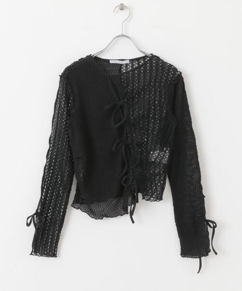 KBF（ケイビーエフ）の「パッチワークメッシュカーディガン（Tシャツ/カットソー・レディース・アイボリー/ブラック・ONE）」の17枚目の写真