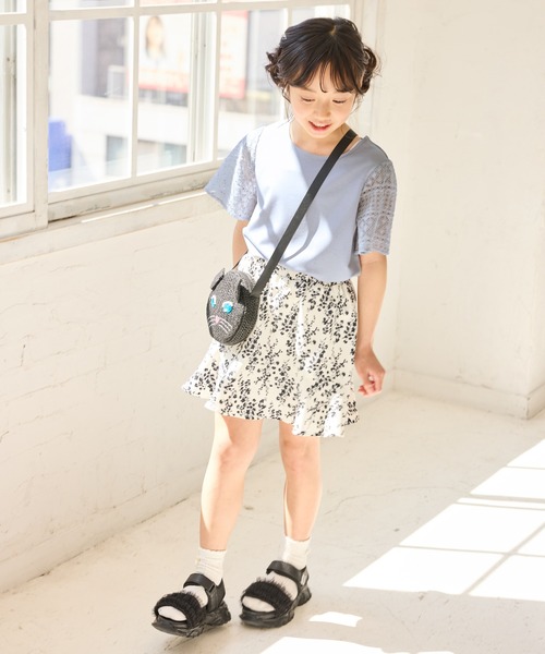 セール】【KIDS/キッズ】フラワー柄インパン付きスカート/リンクコーデ