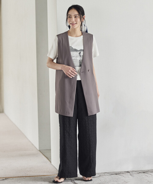 COMME CA ISM(コムサイズム)の「エンブロイダリーレース ワイドパンツ(その他パンツ・レディース・ブラック・LARGE/MEDIUM)」の2枚目の写真