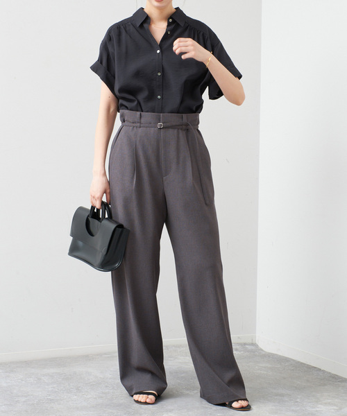 Spick & Span(スピックアンドスパン)の「ソフトローンギャザー半袖シャツ(シャツ/ブラウス・レディース・ブラック/オレンジ/ホワイト・FREE)」の11枚目の写真