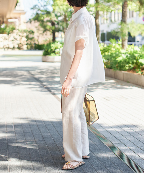 Spick & Span(スピックアンドスパン)の「ソフトローンギャザー半袖シャツ(シャツ/ブラウス・レディース・ブラック/オレンジ/ホワイト・FREE)」の17枚目の写真