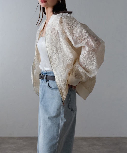 レース刺繍ブルゾン（ブルゾン）｜Lien Select（リエンセレクト