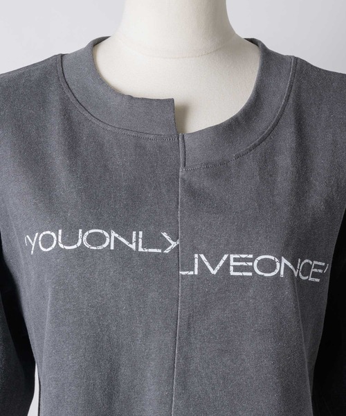 VIOLETTA(ヴィオレッタ)の「ピグメント加工風クロップドTシャツ(Tシャツ/カットソー・レディース・ホワイト/ライトブルー/グレー・FREE)」の19枚目の写真