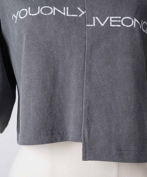 VIOLETTA(ヴィオレッタ)の「ピグメント加工風クロップドTシャツ(Tシャツ/カットソー・レディース・ホワイト/ライトブルー/グレー・FREE)」の21枚目の写真
