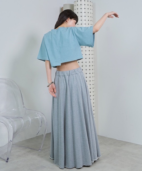 VIOLETTA(ヴィオレッタ)の「ピグメント加工風クロップドTシャツ(Tシャツ/カットソー・レディース・ホワイト/ライトブルー/グレー・FREE)」の10枚目の写真