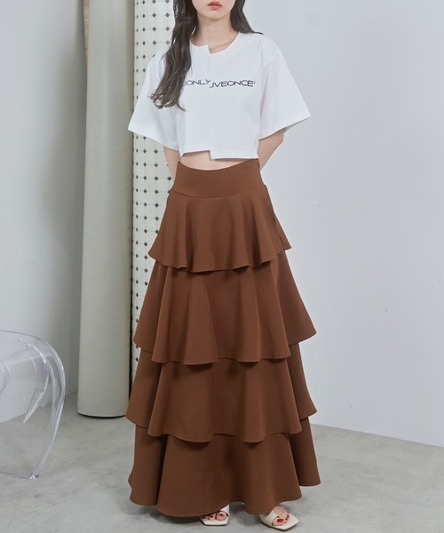 VIOLETTA（ヴィオレッタ）の「ピグメント加工風クロップドTシャツ（Tシャツ/カットソー・レディース・ホワイト/ライトブルー/グレー・FREE）」の20枚目の写真