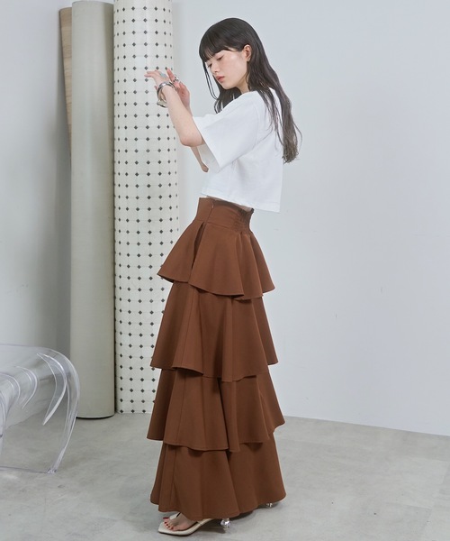 VIOLETTA（ヴィオレッタ）の「ピグメント加工風クロップドTシャツ（Tシャツ/カットソー・レディース・ホワイト/ライトブルー/グレー・FREE）」の21枚目の写真