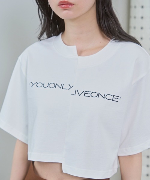 VIOLETTA（ヴィオレッタ）の「ピグメント加工風クロップドTシャツ（Tシャツ/カットソー・レディース・ホワイト/ライトブルー/グレー・FREE）」の19枚目の写真