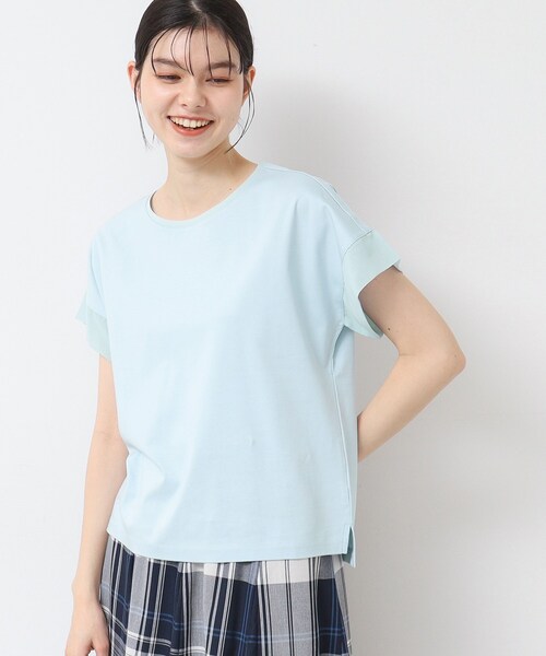 Dessin(デッサン)の「【シリーズ累計8万枚!選べる5サイズ/6色展開/洗える】美光沢カットソー【オンにもオフにもちょうどいい】(Tシャツ/カットソー・レディース・グリーン系/ナチュラル/ホワイト系/ブラック/サックスブルー/ブラウン系その他/ライトイエロー系/ネイビー・00/01/02/03/04)」の8枚目の写真
