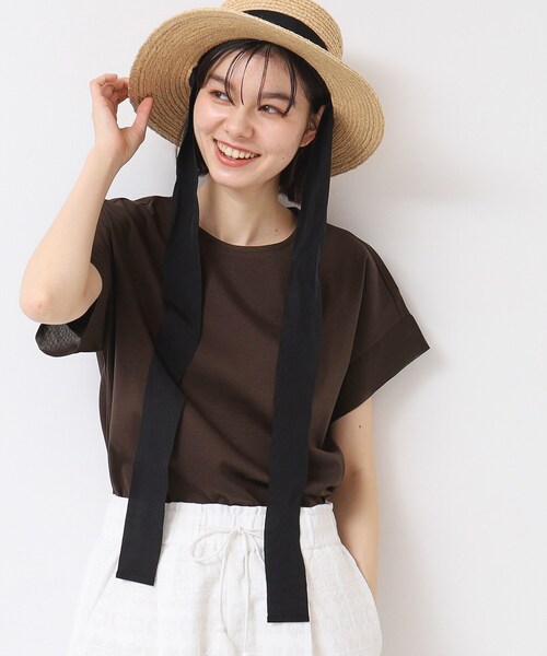 Dessin(デッサン)の「【シリーズ累計8万枚!選べる5サイズ/6色展開/洗える】美光沢カットソー【オンにもオフにもちょうどいい】(Tシャツ/カットソー・レディース・グリーン系/ナチュラル/ホワイト系/ブラック/サックスブルー/ブラウン系その他/ライトイエロー系/ネイビー・00/01/02/03/04)」の16枚目の写真