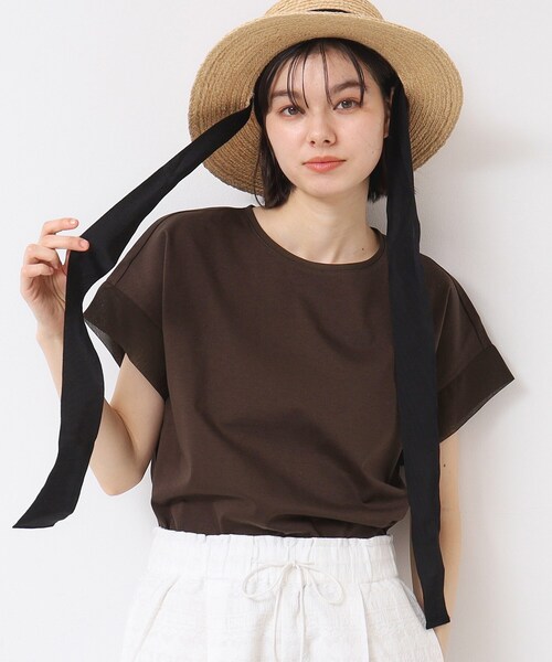 Dessin(デッサン)の「【シリーズ累計8万枚!選べる5サイズ/6色展開/洗える】美光沢カットソー【オンにもオフにもちょうどいい】(Tシャツ/カットソー・レディース・グリーン系/ナチュラル/ホワイト系/ブラック/サックスブルー/ブラウン系その他/ライトイエロー系/ネイビー・00/01/02/03/04)」の17枚目の写真
