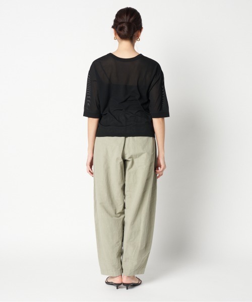 HELIOPOLE（エリオポール）の「SHEER STRIPE TEE（Tシャツ/カットソー・レディース・ダークブラウン/ホワイト/ブラック・38）」の11枚目の写真