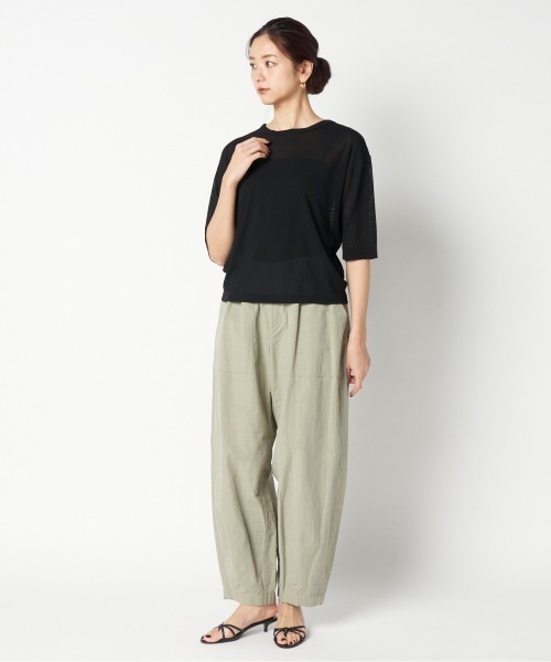 HELIOPOLE（エリオポール）の「SHEER STRIPE TEE（Tシャツ/カットソー・レディース・ダークブラウン/ホワイト/ブラック・38）」の14枚目の写真