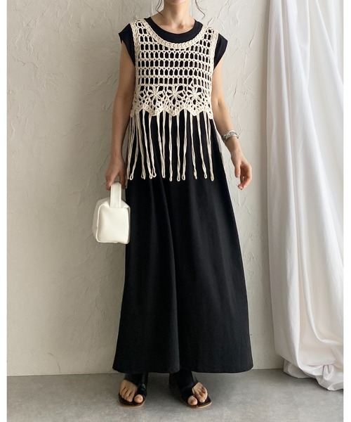 She's Closet(シーズクローゼット)の「タックフレンチスリーブロング丈AラインボリュームフレアTシャツワンピース(ワンピース・レディース・ダークブルー/ブラック/グレイッシュベージュ・FREE)」の21枚目の写真