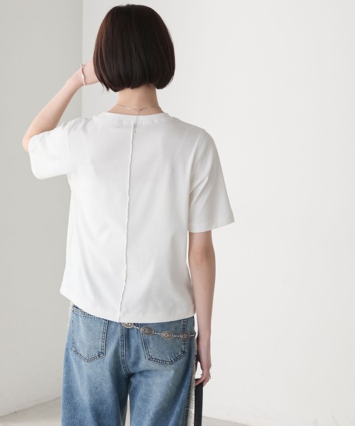 forksy.(フォルクシー)の「【forksy.】ステンシルデザイン グラフィックプリント 半袖Tシャツ(Tシャツ/カットソー・レディース・チャコール/ベージュ/オフホワイト・FREE)」の9枚目の写真