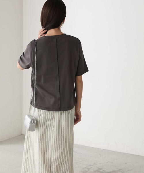 forksy.(フォルクシー)の「【forksy.】ステンシルデザイン グラフィックプリント 半袖Tシャツ(Tシャツ/カットソー・レディース・チャコール/ベージュ/オフホワイト・FREE)」の19枚目の写真
