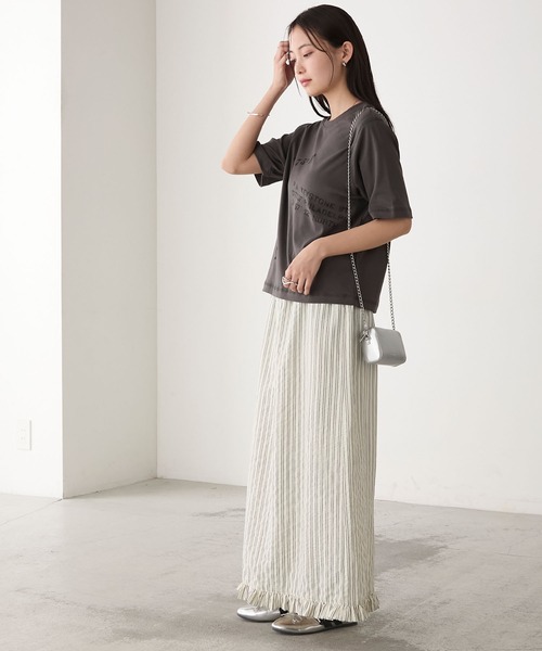 はるページ forksy.】ステンシルデザイン グラフィックプリント 半袖Tシャツ