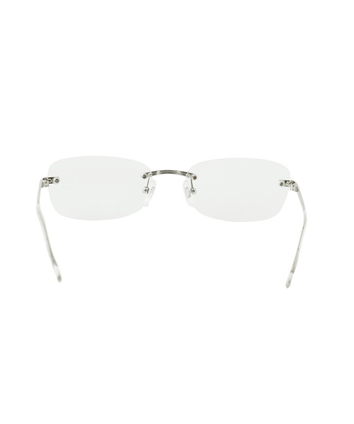 注目ブランド/BLANK SUNGLASSES/RIMLESS.サングラス/ギフト可能 Gucci Silver Rhinestone Rimless Sunglasses – Treasures of NYC