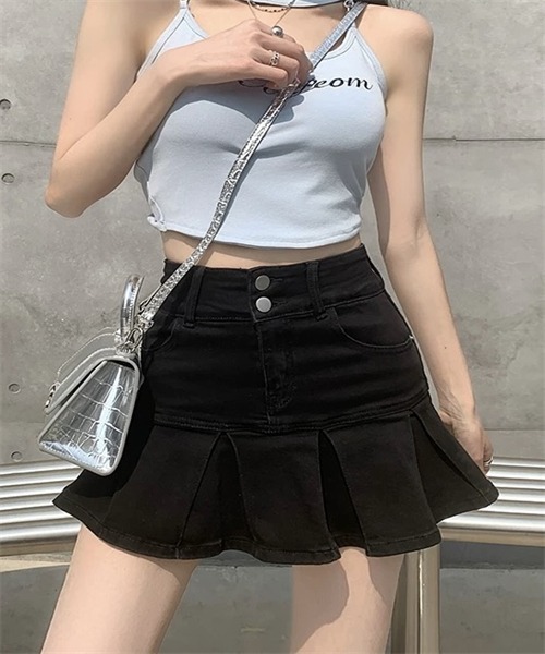 FREE STYLISTS(フリー スタイリスト)の「裾切替プリーツデニムミニスカート(デニムスカート・レディース・ブラック/ライトブルー/ブルー・L/XS/S/M/XL)」の14枚目の写真