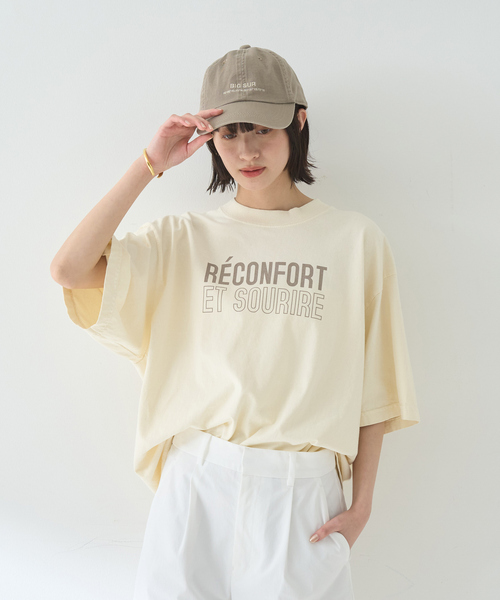 Rouge vif Anna（ルージュヴィフアンナ）の「ピグメントダイカジュアルロゴBIG Tシャツ（Tシャツ/カットソー・レディース・クリーム/ホワイト・フリー）」の8枚目の写真