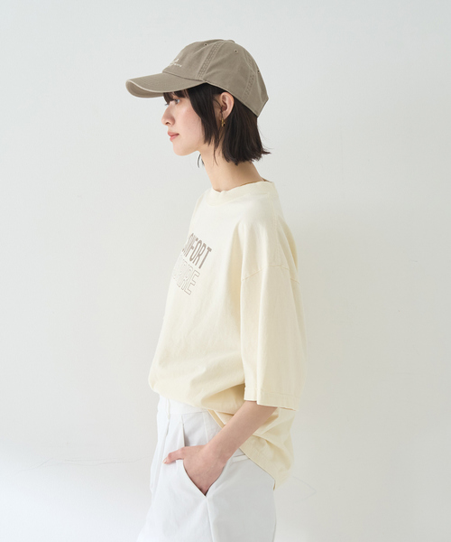 Rouge vif Anna（ルージュヴィフアンナ）の「ピグメントダイカジュアルロゴBIG Tシャツ（Tシャツ/カットソー・レディース・クリーム/ホワイト・フリー）」の10枚目の写真