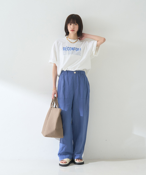 Rouge vif Anna（ルージュヴィフアンナ）の「ピグメントダイカジュアルロゴBIG Tシャツ（Tシャツ/カットソー・レディース・クリーム/ホワイト・フリー）」の11枚目の写真