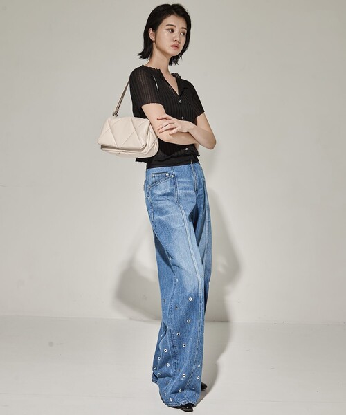 YAHKI(ヤーキ)の「【YAHKI/ヤーキ】YH-719/ショルダーバッグ/ハンドバッグ(ショルダーバッグ・レディース・ブラック/ホワイト・FREE)」の11枚目の写真