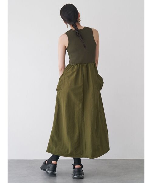 MURUA（ムルーア）の「ニットドッキングワンピース（ワンピース・レディース・ブラック/カーキ・FREE）」の6枚目の写真