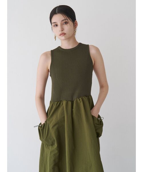 MURUA（ムルーア）の「ニットドッキングワンピース（ワンピース・レディース・ブラック/カーキ・FREE）」の7枚目の写真