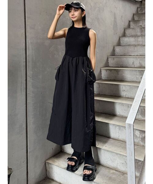 MURUA（ムルーア）の「ニットドッキングワンピース（ワンピース・レディース・ブラック/カーキ・FREE）」の9枚目の写真