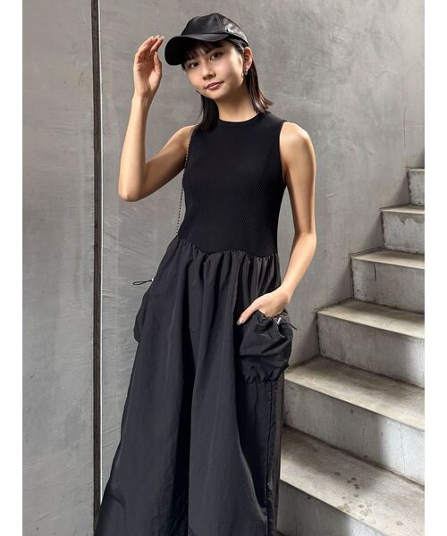 MURUA（ムルーア）の「ニットドッキングワンピース（ワンピース・レディース・ブラック/カーキ・FREE）」の13枚目の写真