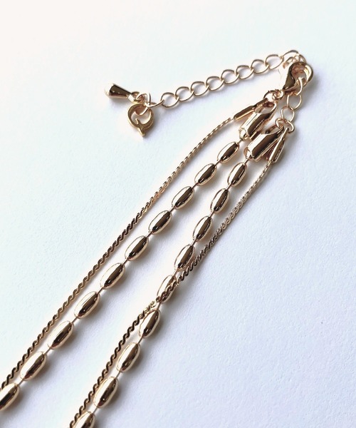 Q（キュー）の「金属ボール２連ネックレス（ネックレス・レディース・ゴールド・ONE SIZE）」の5枚目の写真