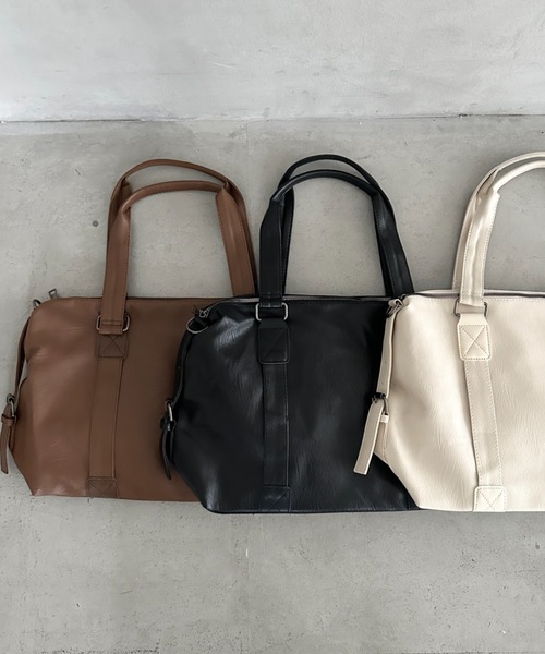 セール】【A4収納可能】PU 2WAYマルチショルダーバッグ ボストン