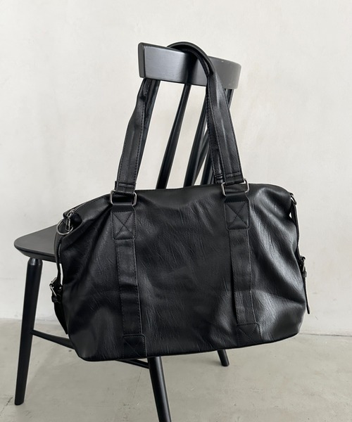 マルニ 2way A4収納可 大容量 ショルダーバッグ ボストンバッグ ブラウン セール】【A4収納可能】PU 2WAYマルチショルダーバッグ ボストン